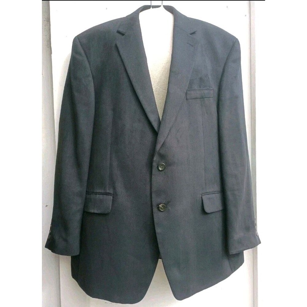 Ralph Lauren Mens 44R Black Microsuede Evening Jacket Business Classic Preppy
